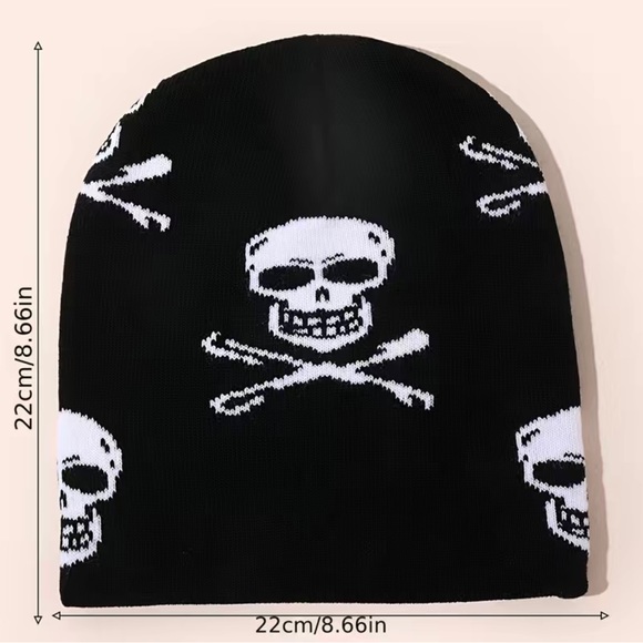 NWOT skull and crossbones beanie - Picture 2 of 4